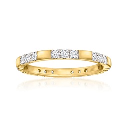 diamond station eternity band in 14kt yellow gold
