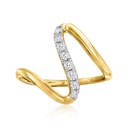 diamond wave ring in 18kt gold over sterling