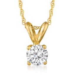 diamond solitaire necklace in 14kt yellow gold