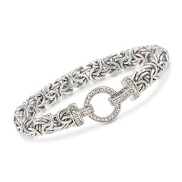diamond and sterling silver byzantine bracelet