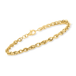 14kt yellow gold diamond-cut twisted-oval link bracelet