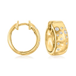 scattered-diamond hoop earrings in 18kt yellow gold