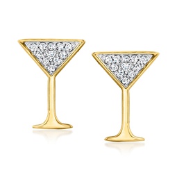 diamond martini earrings in 18kt gold over sterling