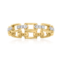 diamond link ring in 18kt gold over sterling silver