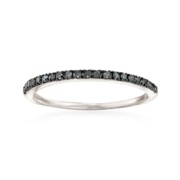 black diamond anniversary ring in sterling silver