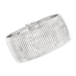 italian sterling silver diamond-cut omega bracelet
