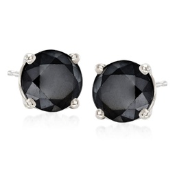 black diamond stud earrings in 14kt white gold