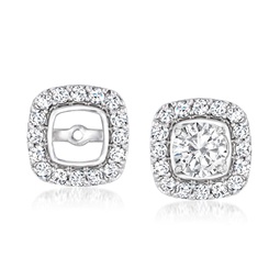 diamond square earring jackets in 14kt white gold