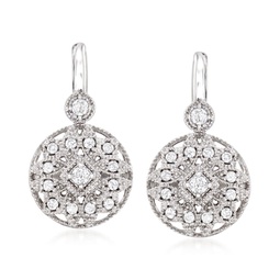diamond multi-shape drop earrings in sterling silver
