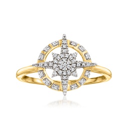 diamond north star ring in 14kt yellow gold