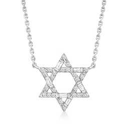 diamond star of david necklace in sterling silver