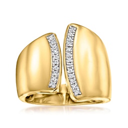 diamond asymmetrical ring in 18kt gold over sterling.