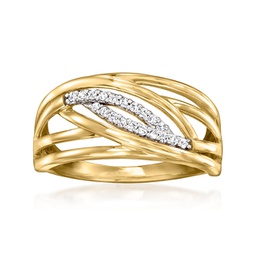 diamond twisted ring in 14kt yellow gold