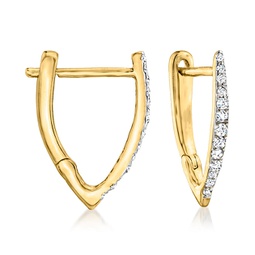 diamond huggie hoop earrings in 18kt gold over sterling