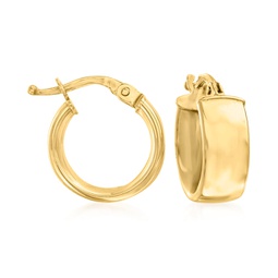 italian 14kt yellow gold huggie hoop earrings