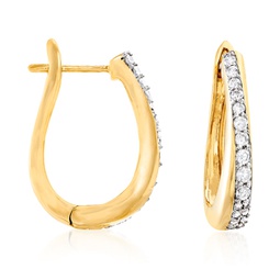diamond hoop earrings in 18kt gold over sterling