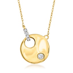 diamond circle necklace in 14kt yellow gold