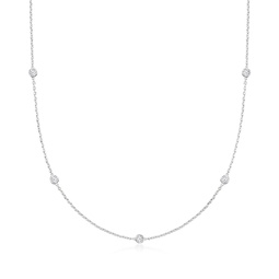 lab-grown diamond station necklace in sterling silver