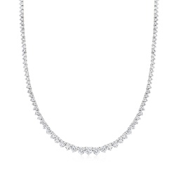 graduated lab-grown diamond tennis necklace in 14kt white gold