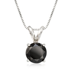 black diamond solitaire necklace in 14kt white gold