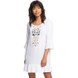 Womens Roxy Goldy Soul Long Sleeve Cover-Up Dress