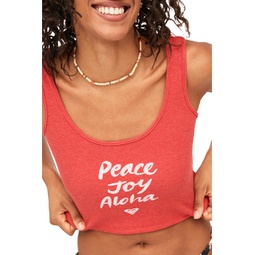 Womens Roxy Peace Joy Aloha Ribbed Tank Top