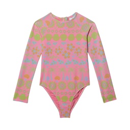 Roxy Kids Beach Day Together Long Sleeve One-Piece Swimsuit (Toddler/Little Kids/Big Kids)