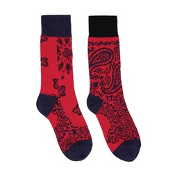 Red Bandana Socks 232445M220001