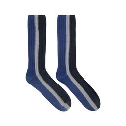 Black   Navy Vertical Dye Socks 241445M220007