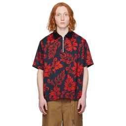 Red   Navy Floral Shirt 241445M192012