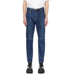 Blue Zip Jeans 241445M186001