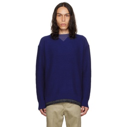 Blue Crewneck Sweater 232445M201001