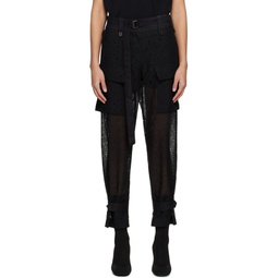 Black Embroidered Trousers 231445F087009