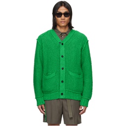 Green Loose Thread Cardigan 241445M200003