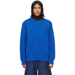 Blue Pinched Seam Sweater 241445M201007