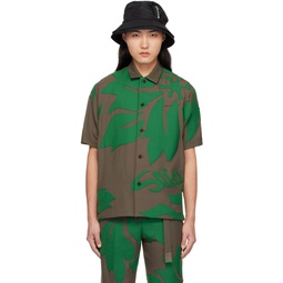 Brown   Green Floral Shirt 241445M192021