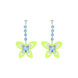 Silver   Blue Butterfly Earrings 231413F022003