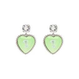 Silver   Green Bff Earrings 231413F022000