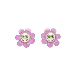 Pink Space Daisy Earrings 222413F022061