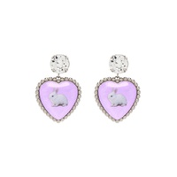 SSENSE Exclusive Silver   Purple Bunny Bff Earrings 231413F022027
