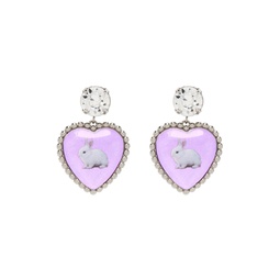 SSENSE Exclusive Silver   Purple Bunny Bff Earrings 231413F022027