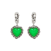Silver   Green Limelight Earrings 231413F022024