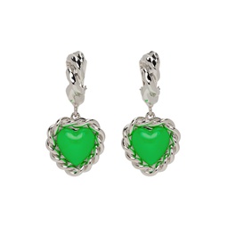 Silver   Green Limelight Neon Clip On Earrings 222413F022076