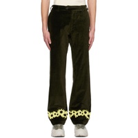 Green Flower Trousers 231597M191002