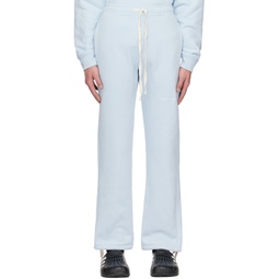 Blue Embroidered Lounge Pants 231597M190000