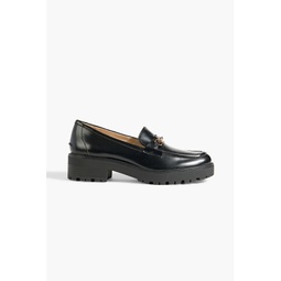 Tully embellished glossed-leather platform loafers