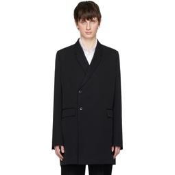Black Double Breasted Coat 231968M195002