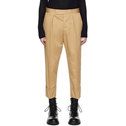 Beige Rolled Trousers 231968M191005