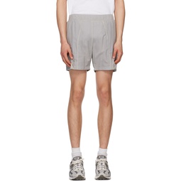 Gray Pleated Shorts 231530M193009