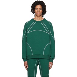 Green Overlock Stitch Sweatshirt 222530M204001